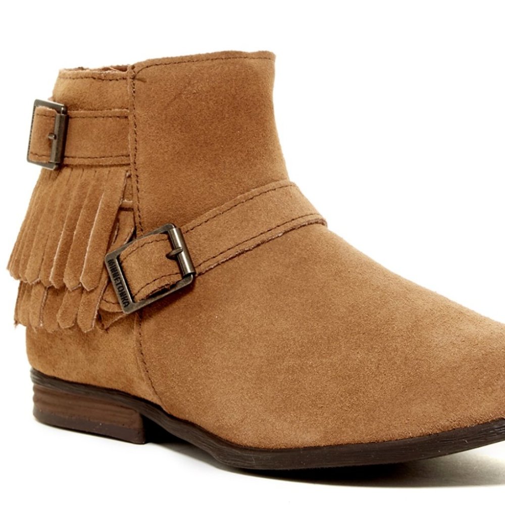 NEW MINNETONKA SUEDE LEATHER ANKLE BOOTS WOMENS
